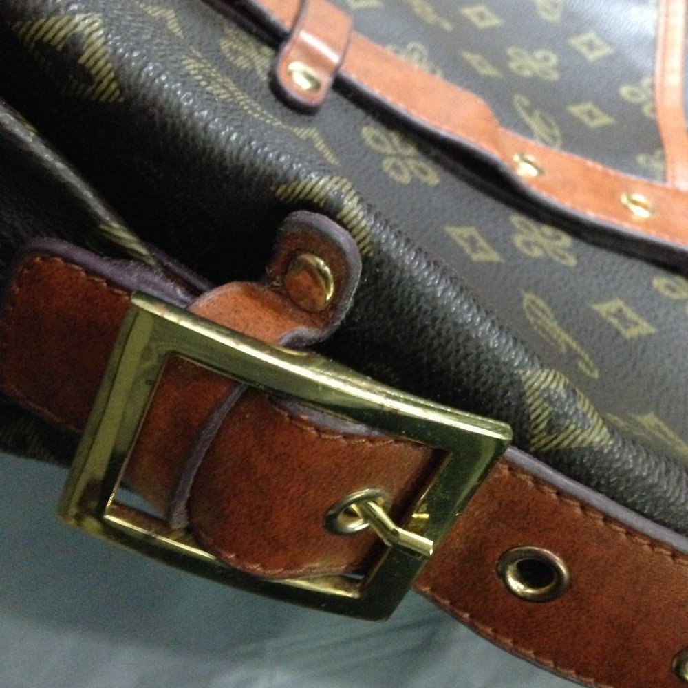 Heavy Duty Fashion Print Vintage Design Large Tote Zippered Bag, Exterior Pocket - Picture 15 of 16